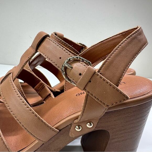 NWOB | Lucky Brand | Imana Fisherman Platform Heel Sandal | Tan | Size 8.5 - Picture 11 of 15